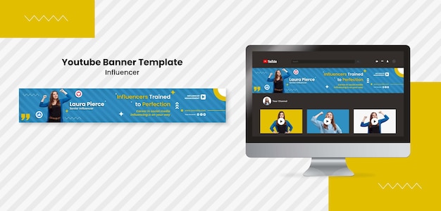 無料PSD インフルエンサーの仕事 youtube バナー