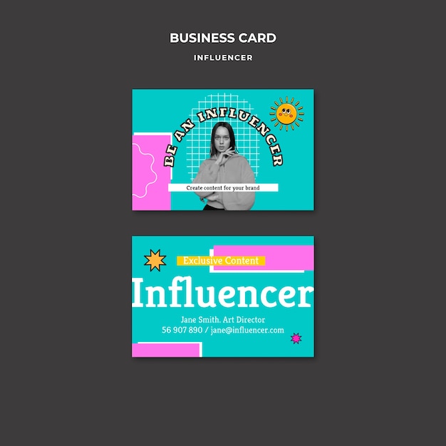 Free PSD influencer lifestyle business card template