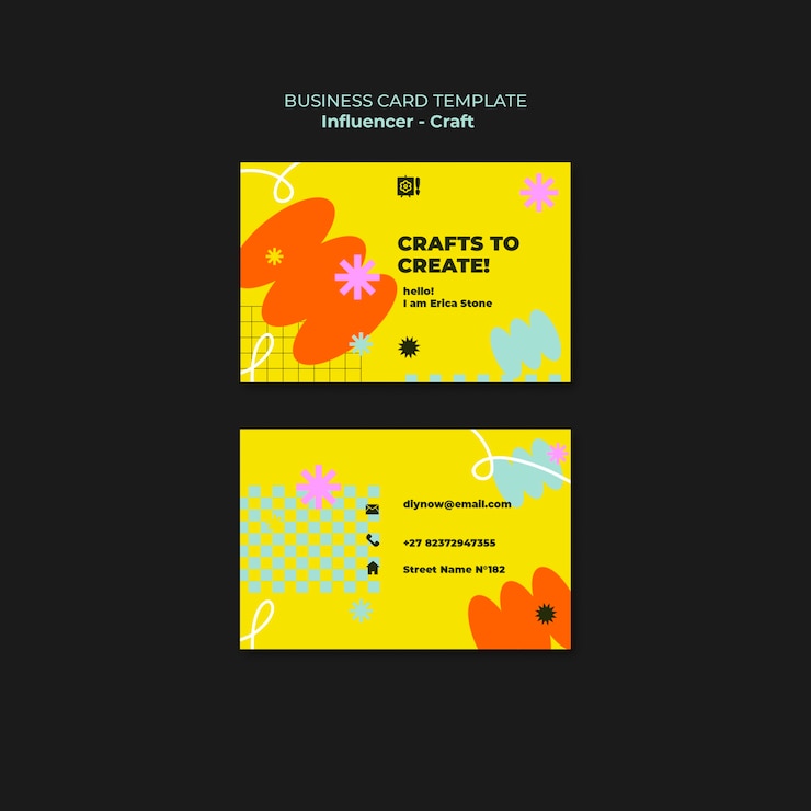 Free PSD influencer lifestyle business card template