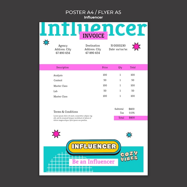 PSD gratuito modello di poster stile di vita dell'influencer