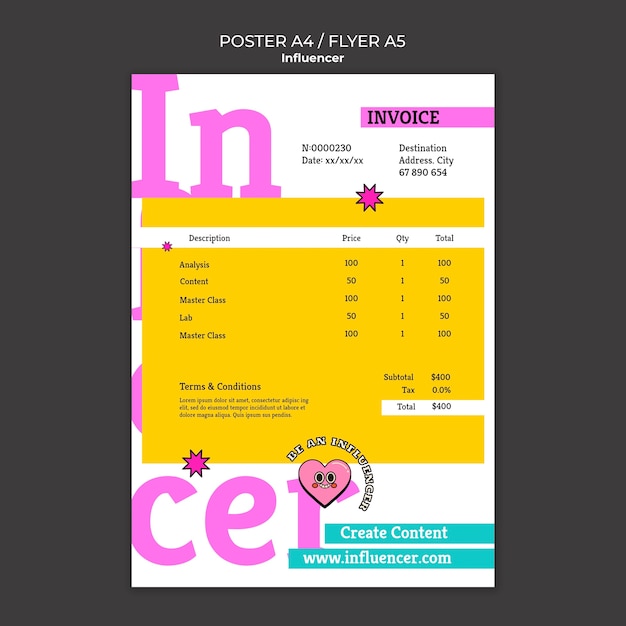 PSD gratuito modello di poster stile di vita dell'influencer