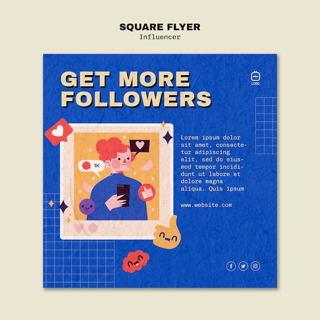 Free PSD influencer lifestyle square flyer template