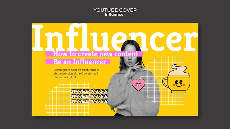 無料PSD インフルエンサー ライフスタイル youtube カバー テンプレート