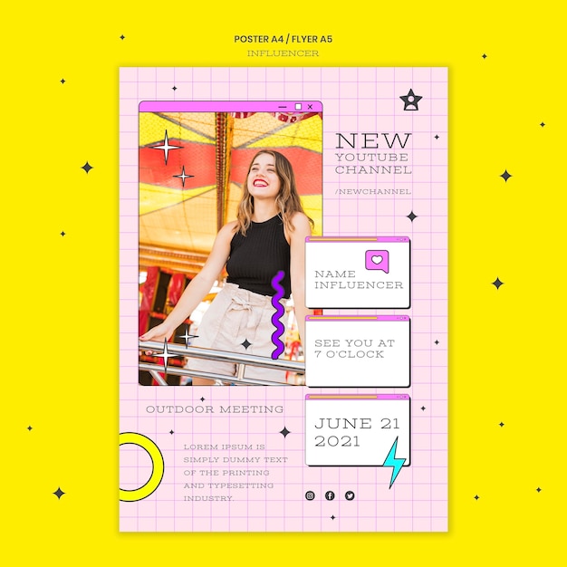 Influencer print template with photo