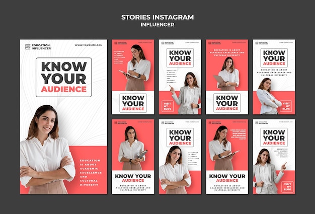 Influencer social media posts stories