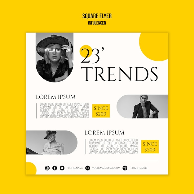 Free PSD influencer template design