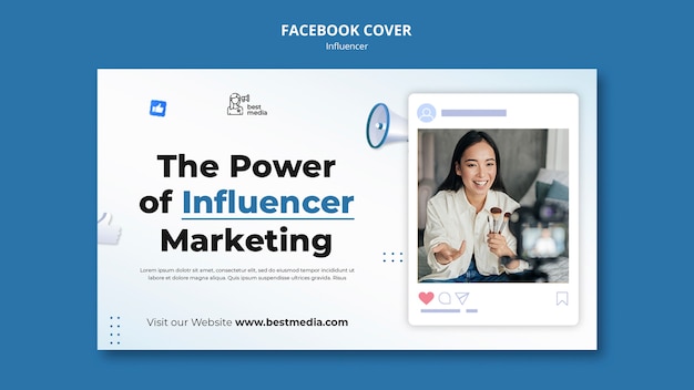 Free PSD influencer work facebook cover template