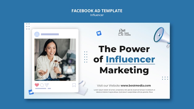 Influencer work  facebook template