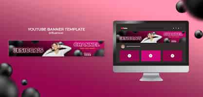 Free PSD influencer youtube banner template