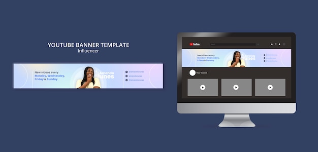 Influencer YouTube Channel Art Design Template – Free PSD Templates