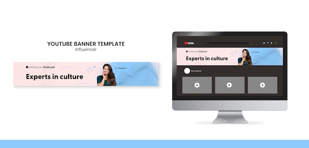 Influencer youtube channel art template design