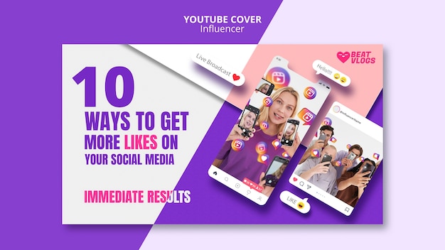 Influencer YouTube Cover Design – PSD Templates for Free Download
