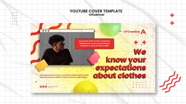 Influencer youtube thumbnail design template