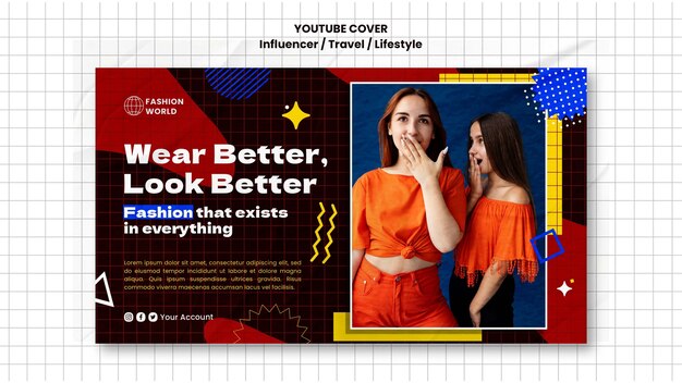 Free PSD influencer youtube thumbnail design template