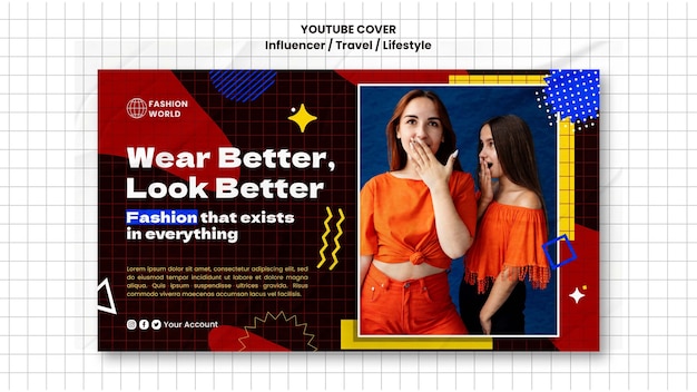 Influencer youtube thumbnail design template