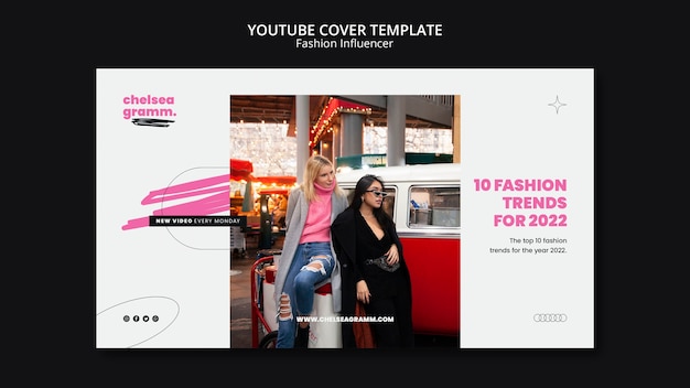 Design del modello di anteprima di YouTube dell'influencer