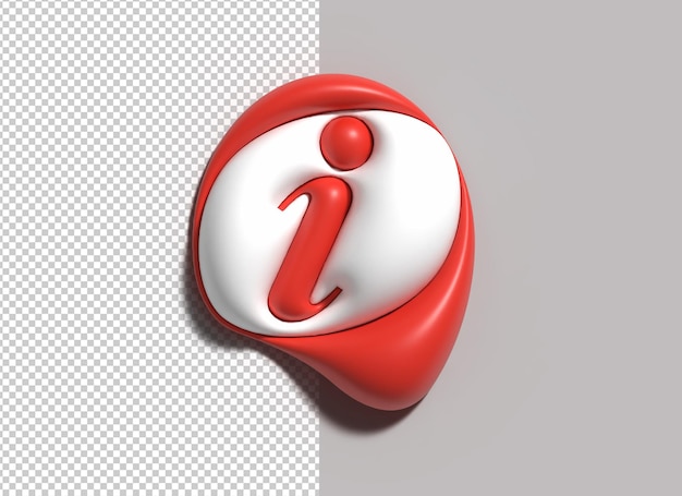 Free PSD information web icon i logo 3d illustration design