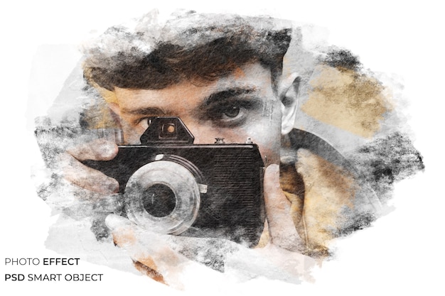 Free PSD ink smudge photo effect