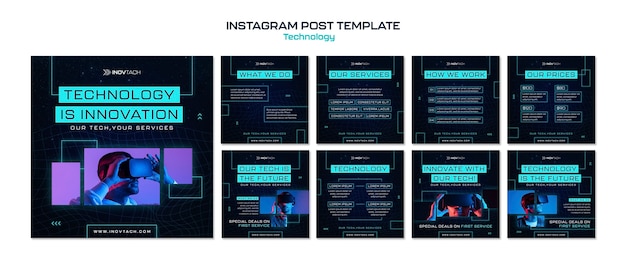 Free PSD innovative technology instagram posts