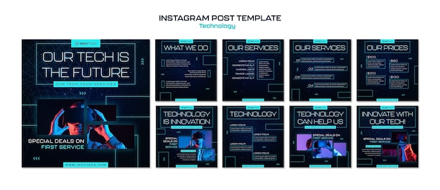 Free PSD innovative technology instagram posts