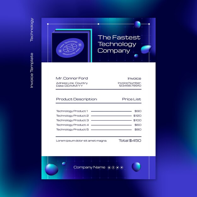 Free PSD innovative technology invoice template