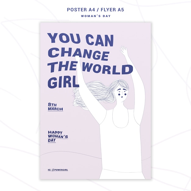 Free PSD inspirational women's day poster