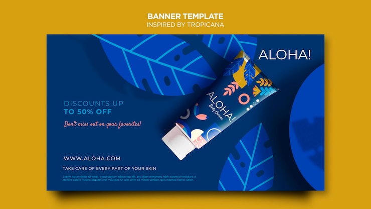 Free PSD inspired by tropicana horizontal banner template