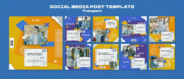 Insta social media post design modello di trasporto