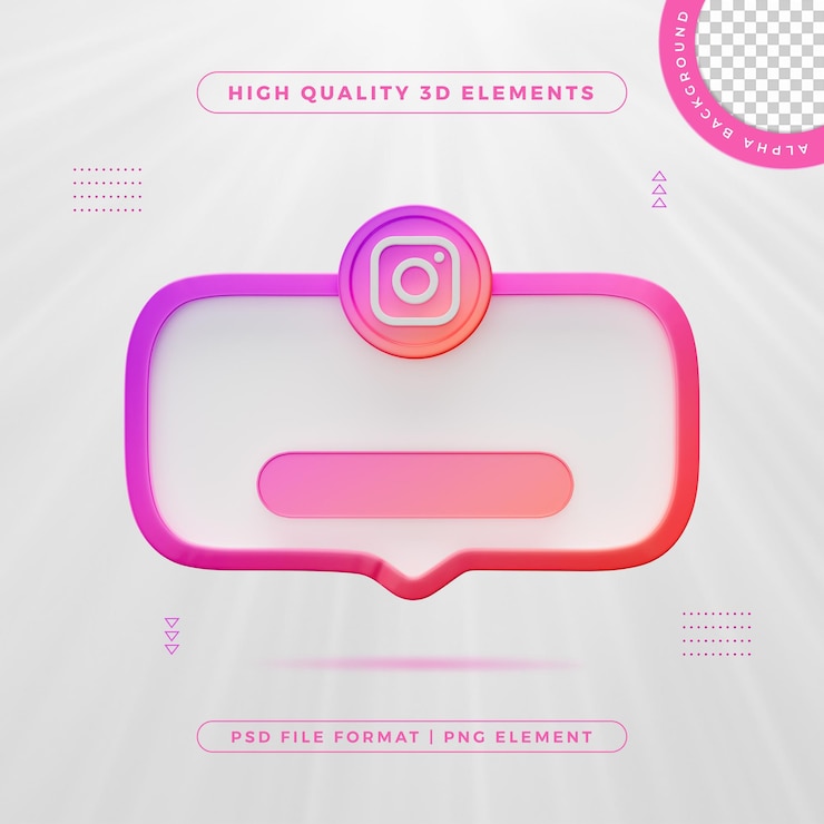 Бесплатный PSD следуйте за нами в instagram банер элемент икона изолированный 3d-рендер