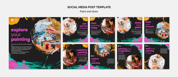 Instagram post collection for drawing and painting artists