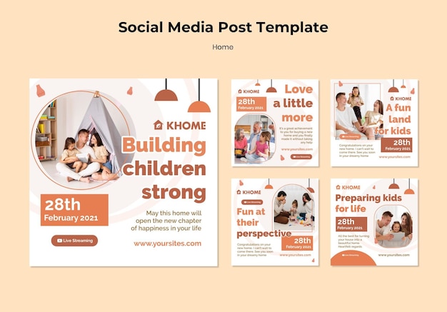 Free PSD instagram post collection for new family home