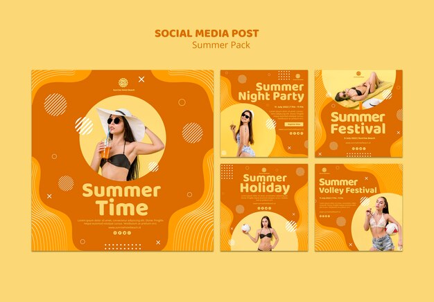 Instagram post collection for summer vacation
