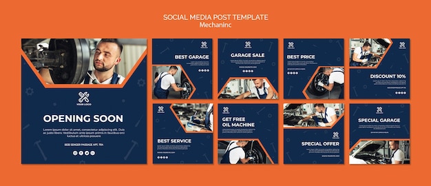 無料PSD メカニックのinstagram投稿コレクション