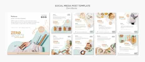 Free PSD instagram post collection for zero waste lifestyle