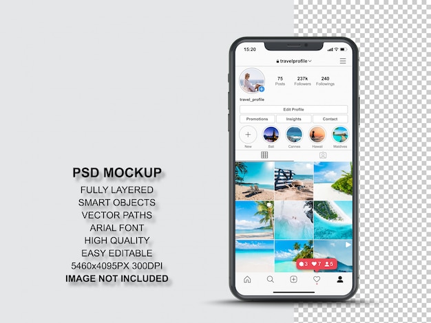 Instagram Profile Mockup Psd 200 High Quality Free Psd Templates For Download