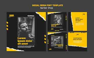 Free PSD instagram posts collection for barber shop business