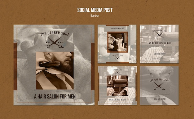 Instagram posts collection for barber shop