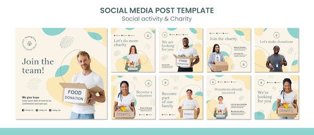 Free PSD instagram posts collection for charity and donation