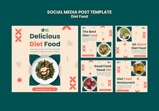 Instagram posts collection for diet food