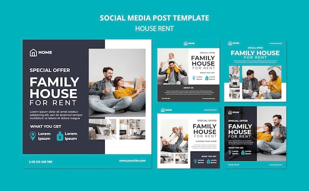 Instagram posts collection for family house renting