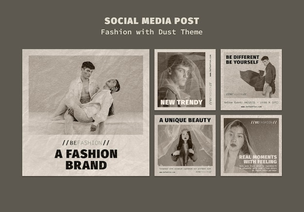 Free PSD instagram posts collection for fashion store