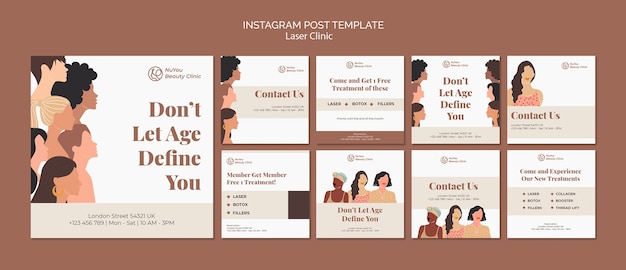 無料PSD レーザー脱毛クリニックのinstagram投稿集