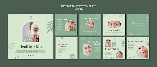スキンケアと美容のための instagram 投稿コレクション