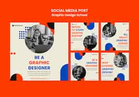 Free PSD instagram posts collection for graphic design school