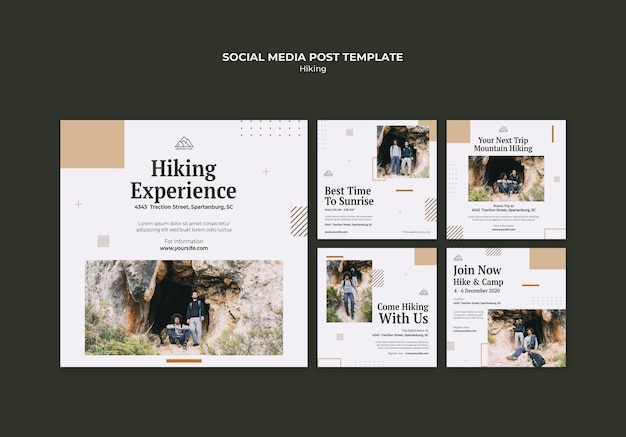Instagram posts collection for hiking in nature