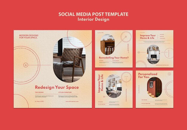 Free PSD instagram posts collection for interior design