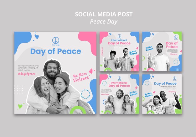 Instagram posts collection for international peace day celebration