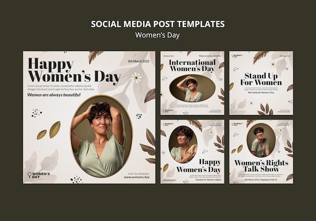 Free PSD instagram posts collection for international women's day