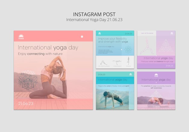 instagram posts collection for international yoga day celebration