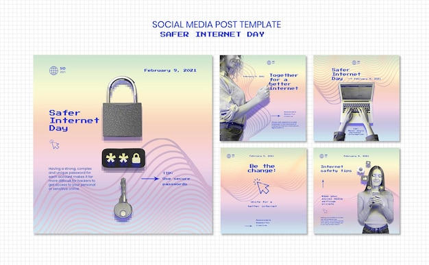 Raccolta di post di Instagram per una giornata più sicura di Internet